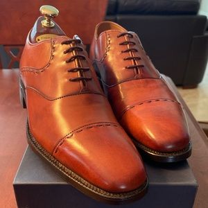 Joseph Cheaney Dark  Tan Oxford #JS026DL Size 8D